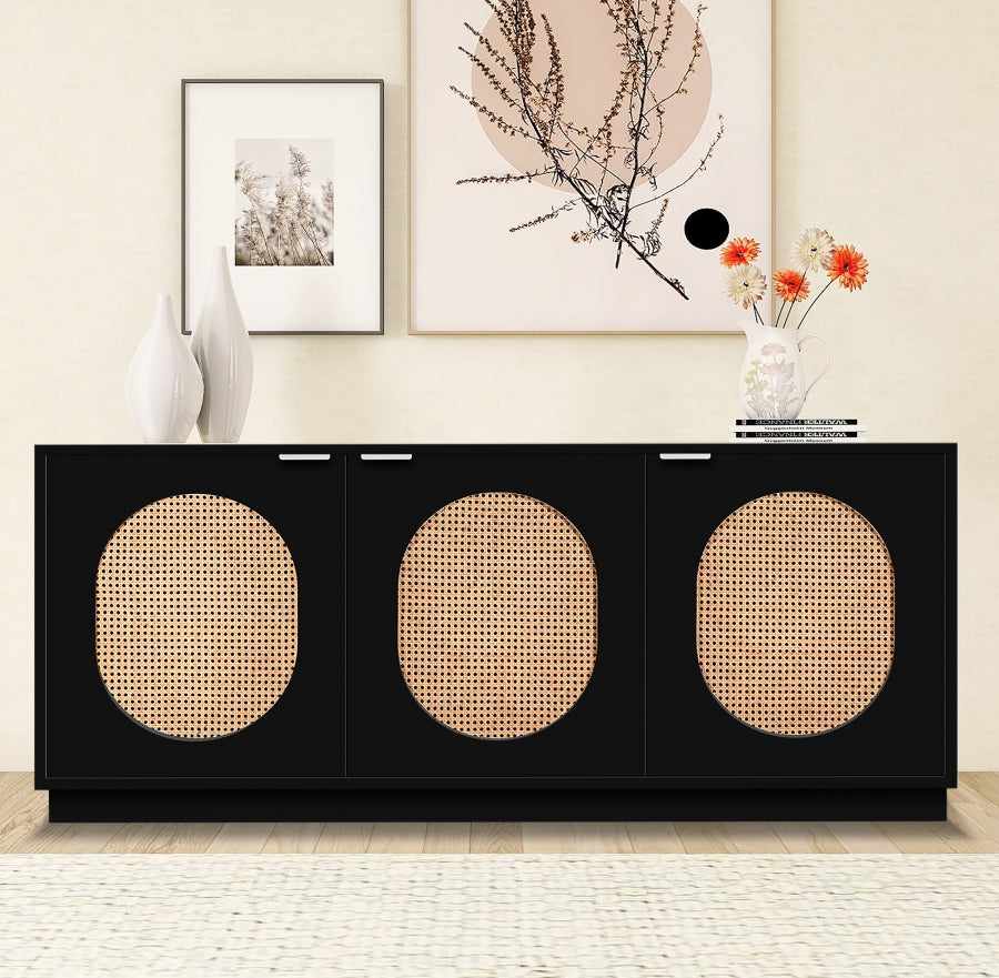 Cane Black Sideboard | Buffet from Meridian - Luna Furniture