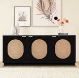 Cane Black Sideboard | Buffet from Meridian - Luna Furniture