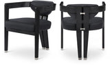 Carlyle Black Faux Leather Dining Chair from Meridian - Luna Furniture