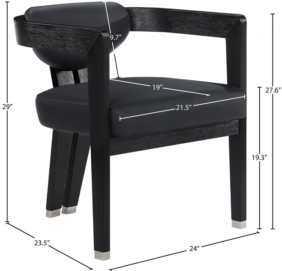 Carlyle Black Faux Leather Dining Chair from Meridian - Luna Furniture