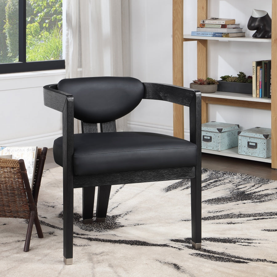 Carlyle Black Faux Leather Dining Chair from Meridian - Luna Furniture