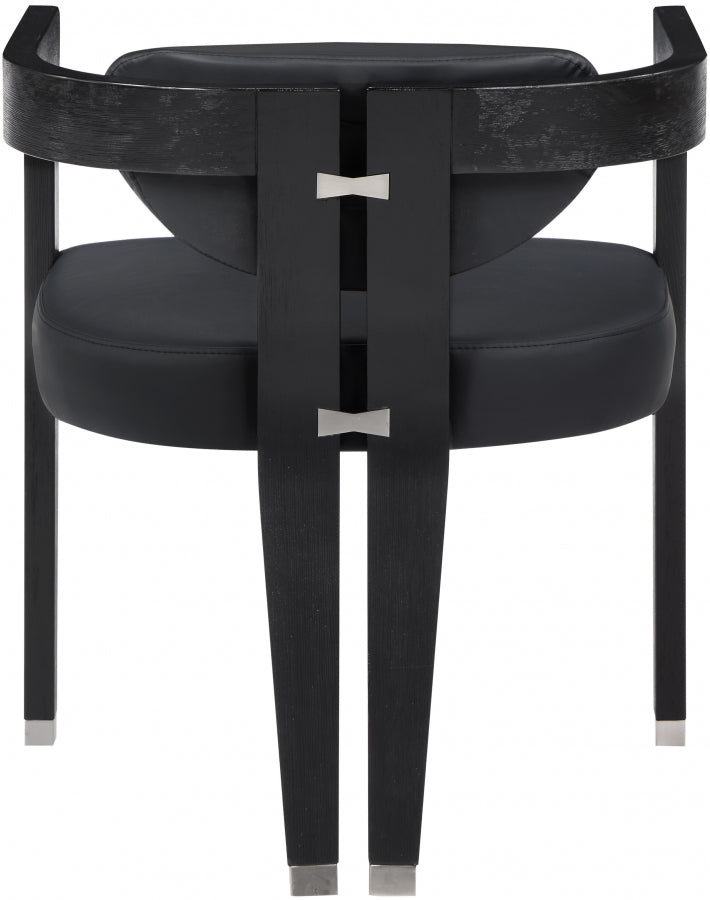 Carlyle Black Faux Leather Dining Chair from Meridian - Luna Furniture