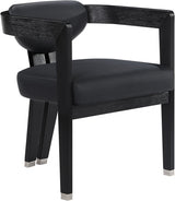 Carlyle Black Faux Leather Dining Chair from Meridian - Luna Furniture