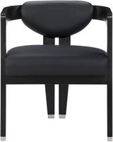 Carlyle Black Faux Leather Dining Chair from Meridian - Luna Furniture