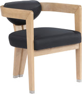 Carlyle Black Faux Leather Dining Chair from Meridian - Luna Furniture