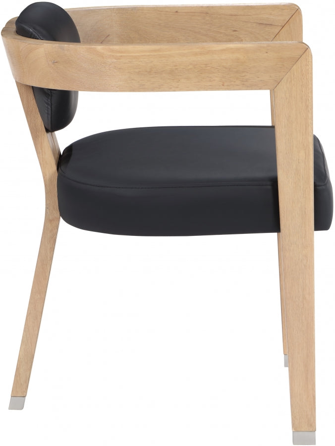 Carlyle Black Faux Leather Dining Chair from Meridian - Luna Furniture