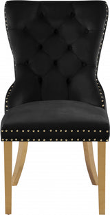 Carmen Black Velvet Dining Chair, Set of 2 from Meridian - Luna Furniture