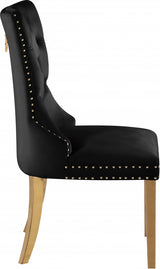 Carmen Black Velvet Dining Chair, Set of 2 from Meridian - Luna Furniture