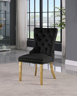 Carmen Black Velvet Dining Chair, Set of 2 from Meridian - Luna Furniture