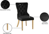 Carmen Black Velvet Dining Chair, Set of 2 from Meridian - Luna Furniture