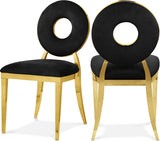 Carousel Black Velvet Dining Chair, Set of 2 from Meridian - Luna Furniture