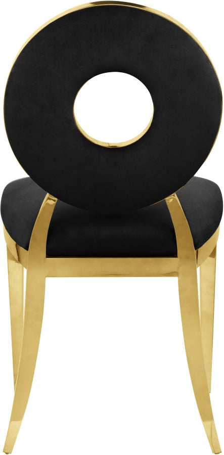 Carousel Black Velvet Dining Chair, Set of 2 from Meridian - Luna Furniture