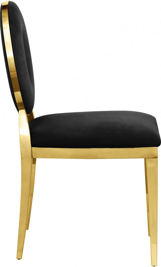 Carousel Black Velvet Dining Chair, Set of 2 from Meridian - Luna Furniture