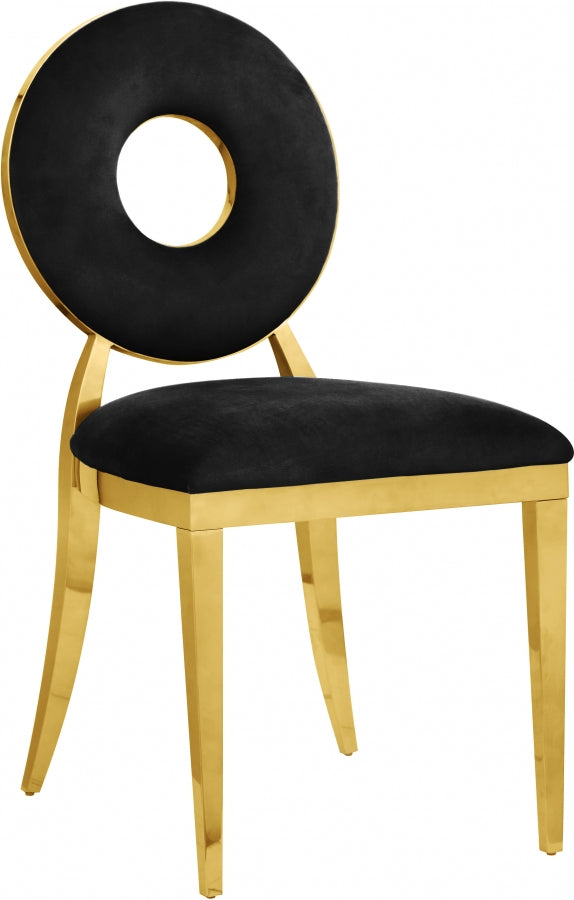 Carousel Black Velvet Dining Chair, Set of 2 from Meridian - Luna Furniture