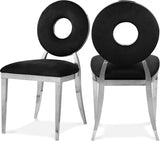 Carousel Black Velvet Dining Chair from Meridian - Luna Furniture