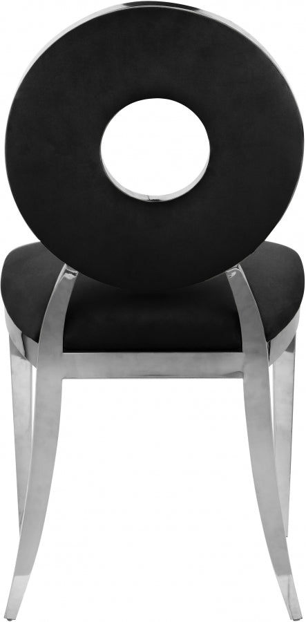 Carousel Black Velvet Dining Chair from Meridian - Luna Furniture