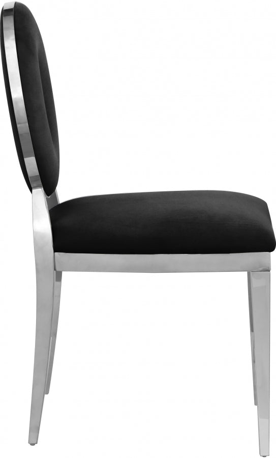 Carousel Black Velvet Dining Chair from Meridian - Luna Furniture