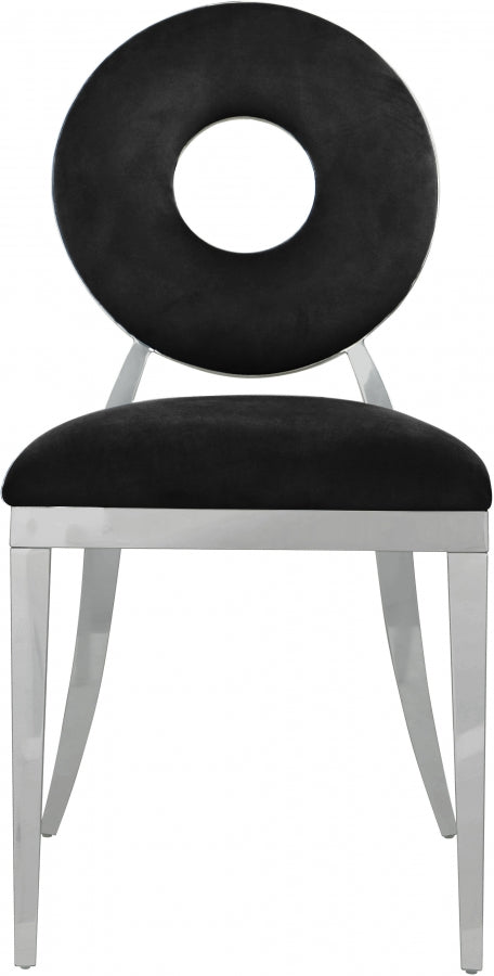 Carousel Black Velvet Dining Chair from Meridian - Luna Furniture