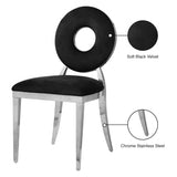 Carousel Black Velvet Dining Chair from Meridian - Luna Furniture