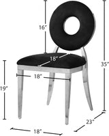 Carousel Black Velvet Dining Chair from Meridian - Luna Furniture