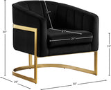 Carter Black Velvet Accent Chair from Meridian - Luna Furniture