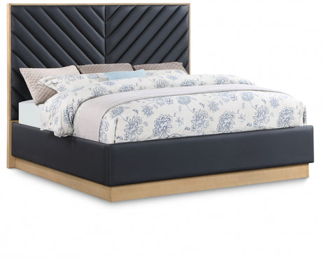 Casa Black Casa Faux Leather King Bed (3 Boxes) from Meridian - Luna Furniture