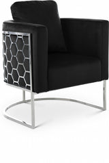 Casa Black Velvet Chair from Meridian - Luna Furniture