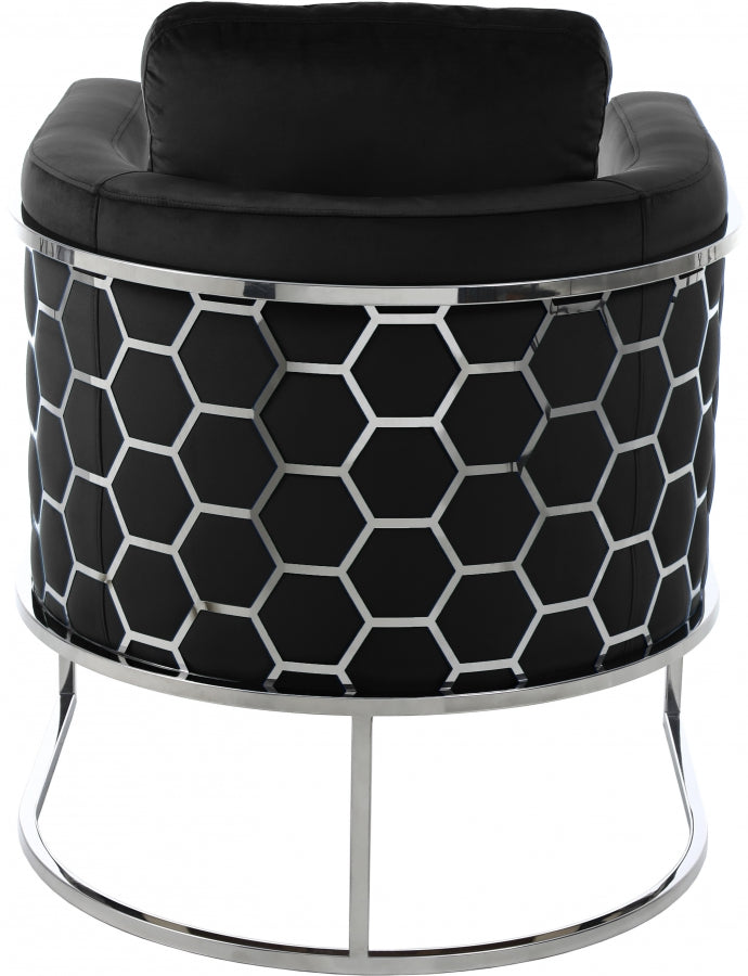 Casa Black Velvet Chair from Meridian - Luna Furniture