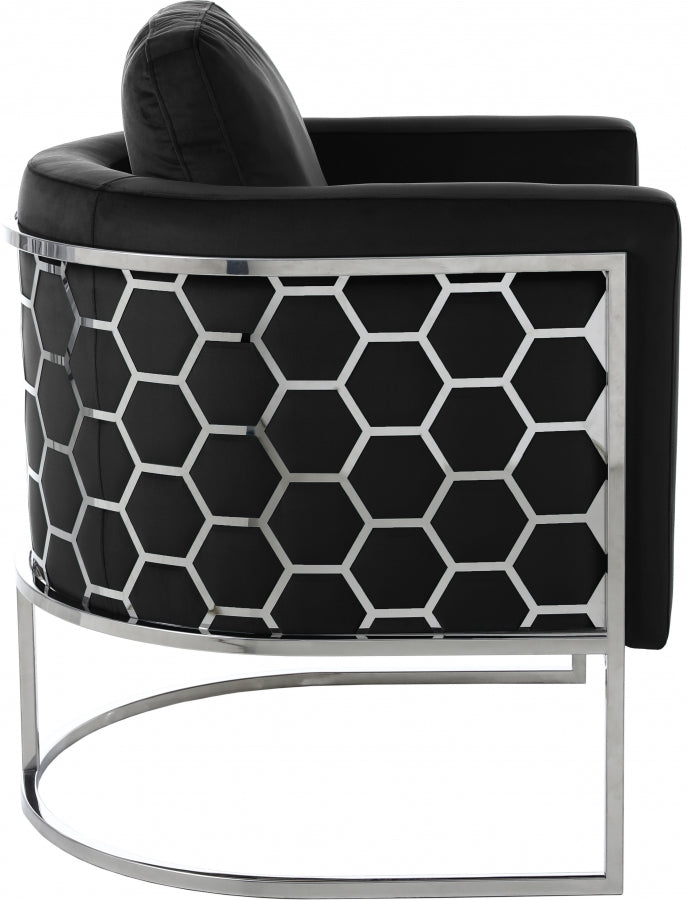 Casa Black Velvet Chair from Meridian - Luna Furniture