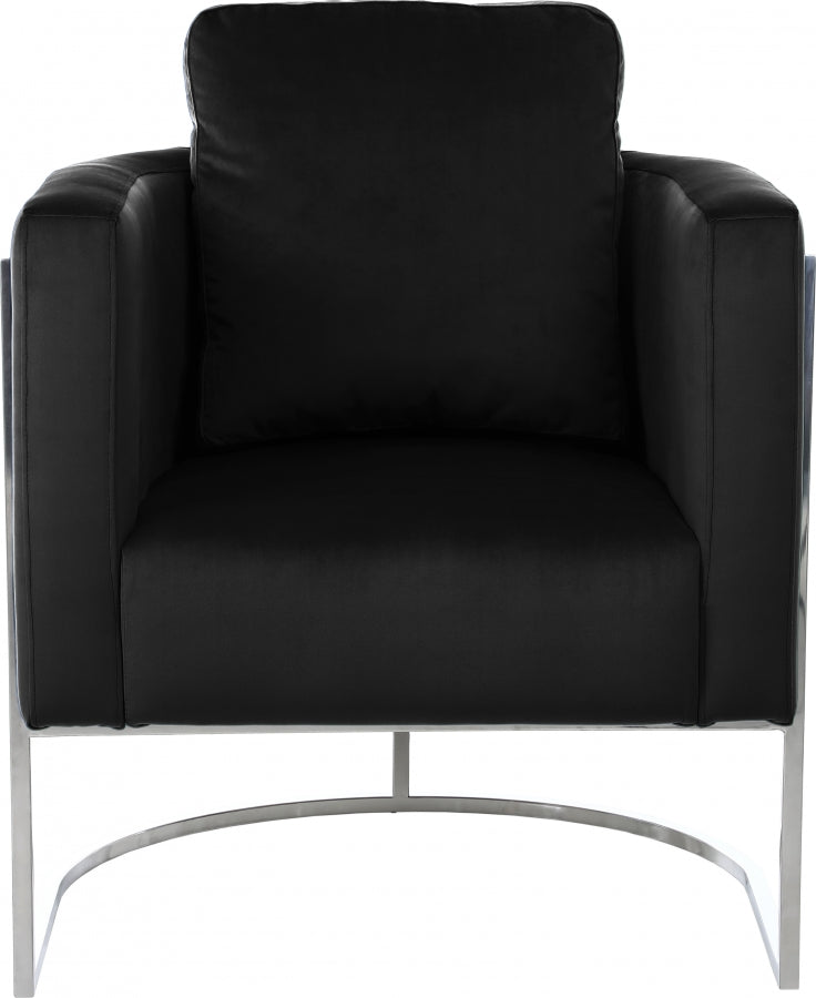 Casa Black Velvet Chair from Meridian - Luna Furniture