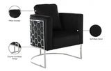 Casa Black Velvet Chair from Meridian - Luna Furniture