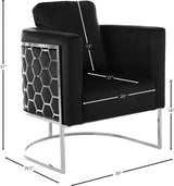 Casa Black Velvet Chair from Meridian - Luna Furniture