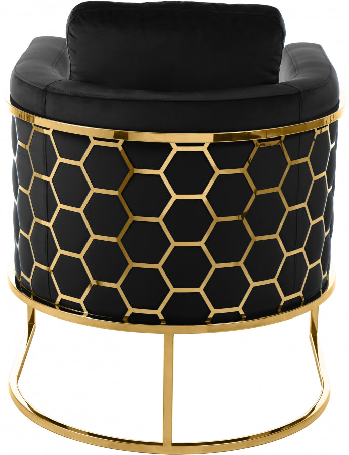 Casa Black Velvet Chair from Meridian - Luna Furniture