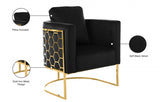 Casa Black Velvet Chair from Meridian - Luna Furniture