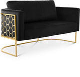 Casa Black Velvet Loveseat from Meridian - Luna Furniture