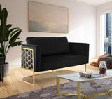 Casa Black Velvet Loveseat from Meridian - Luna Furniture