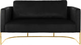 Casa Black Velvet Loveseat from Meridian - Luna Furniture