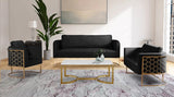 Casa Black Velvet Loveseat from Meridian - Luna Furniture