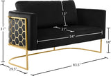 Casa Black Velvet Loveseat from Meridian - Luna Furniture