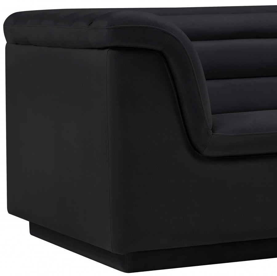 Black Cascade Velvet Fabric Chair from Meridian - Luna Furniture