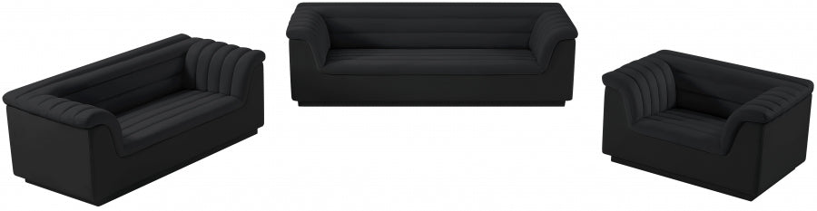 Black Cascade Velvet Fabric Chair from Meridian - Luna Furniture