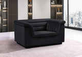 Black Cascade Velvet Fabric Chair from Meridian - Luna Furniture