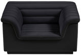 Black Cascade Velvet Fabric Chair from Meridian - Luna Furniture