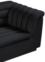 Black Cascade Velvet Fabric Chair from Meridian - Luna Furniture