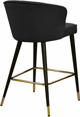 Cassie Black Velvet Counter Stool, Set of 2 from Meridian - Luna Furniture