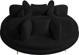 Circlet Black Velvet Roundabout Sofa from Meridian - Luna Furniture