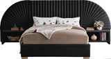 Cleo Black Velvet King Bed from Meridian - Luna Furniture