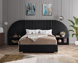 Cleo Black Velvet King Bed from Meridian - Luna Furniture