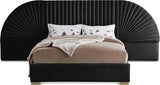 Cleo Black Velvet Queen Bed from Meridian - Luna Furniture