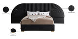 Cleo Black Velvet Queen Bed from Meridian - Luna Furniture